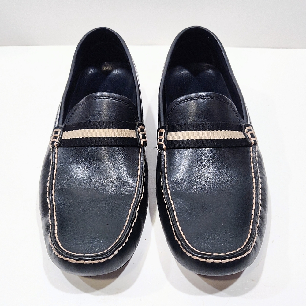 Banana Republic Driving Moc Loafers Men's 10M US Black Leather Moccasins Shoes